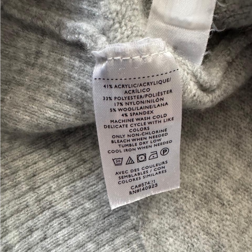 LOFT Heather Gray Ruffle Sweater - Picture 5 of 7